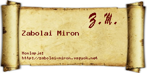 Zabolai Miron névjegykártya